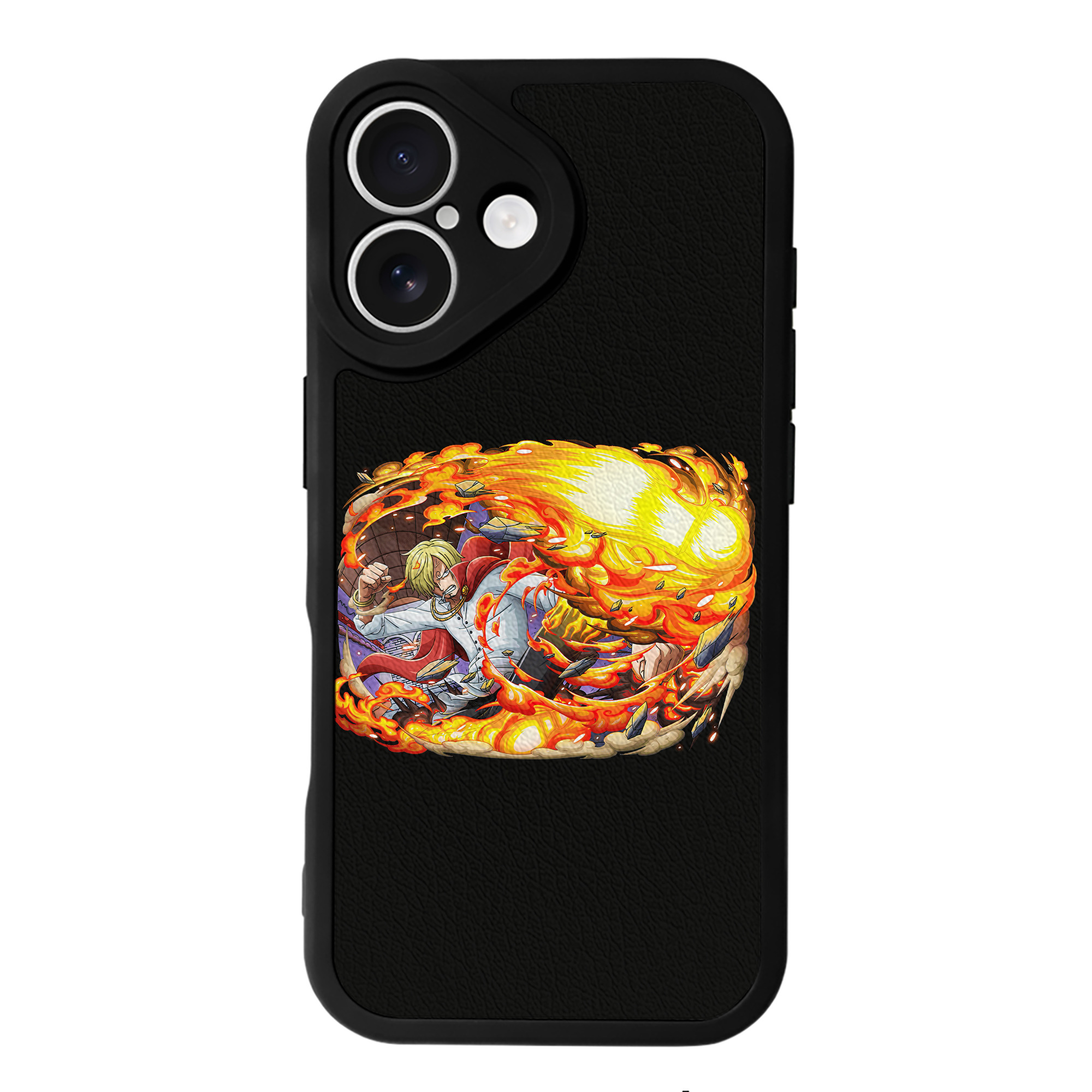 （画像用） ワンピース サンジ ONE PIECE Sanji 【iPhone 16シリーズ対応】シリコンスマホケース（レザー調） 材質：シリコン